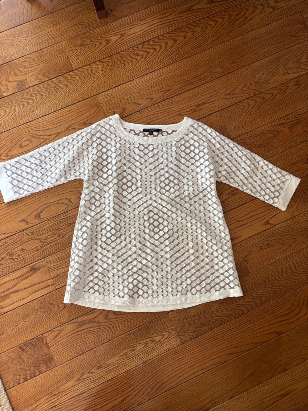 White Lace Overlay Women's Top